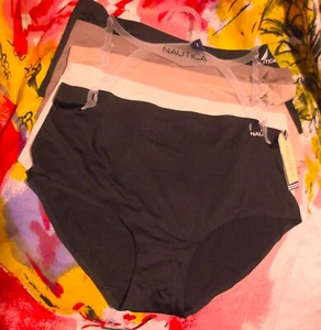 5 NEW NAUTICA NT9428 5PKR SUSTAINABLY CRAFTED LASER MF BRIEF PANTIES L - Picture 1 of 2