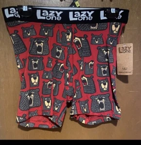 Small - NEW Lazy One Boxer Briefs DON’T WAKE THE BEAR Shorts PJ Pants Free Ship - Picture 1 of 6