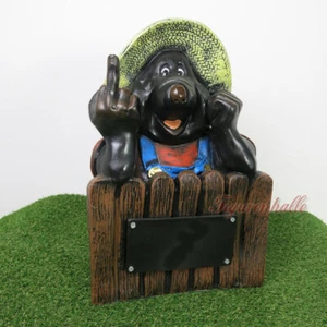Maulwurf Figur Gartenfigur Garten Stinkefinger Gartenzwerg Deko Gartenzaun Zwerg - Bild 1 von 3