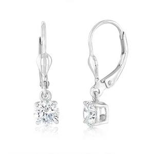 Luminesce Lab Grown Sterling Silver 1.20 Carat Diamond Earrings - Picture 1 of 2