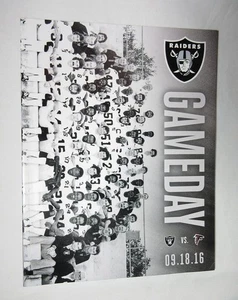Gameday Program Oakland Raiders vs Atlanta Falcons Sunday September 18, 2016 - Picture 1 of 1