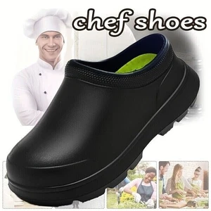 Men's Chef Clogs Waterproof Non-slip Oil-proof Wear-resistant Work Shoes UK - Picture 1 of 15