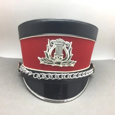 Sombrero DeMoulin Greenville IL Banda de Marcha Medio Rojo Negro Plata Borde Sin Pluma Foto 1 de 4