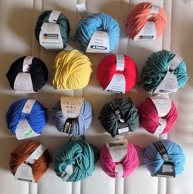 Konvolut 15 Knäuel Schachenmayr / Patons Merino Extrafine 85 + div. Reste Gratis - Bild 1 von 4