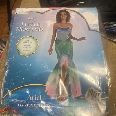爱丽儿礼服服装迪士尼小美人鱼电影成人女式 6-8 中号新品 — 第 1/2 张图片