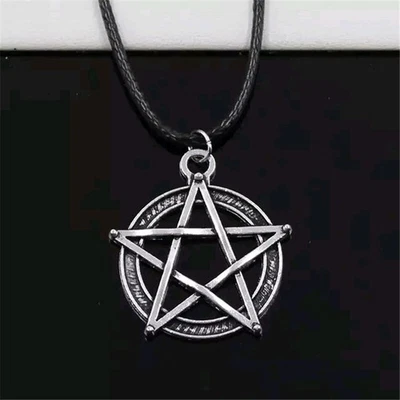 Pentagram Silver Charms Pentacle Pendant Necklace Pagan Amulet Wicca Jewellery - Image 1 of 4