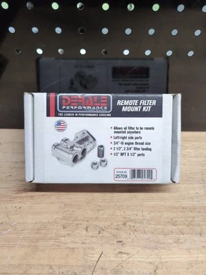 Filtro de aceite de motor Derale montaje remoto 25709; aluminio para filtros 3/4-16 Foto 1 de 4