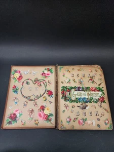 Volles antikes viktorianisches Sammelalbum Album Papier Ephemera - Bild 1 von 12