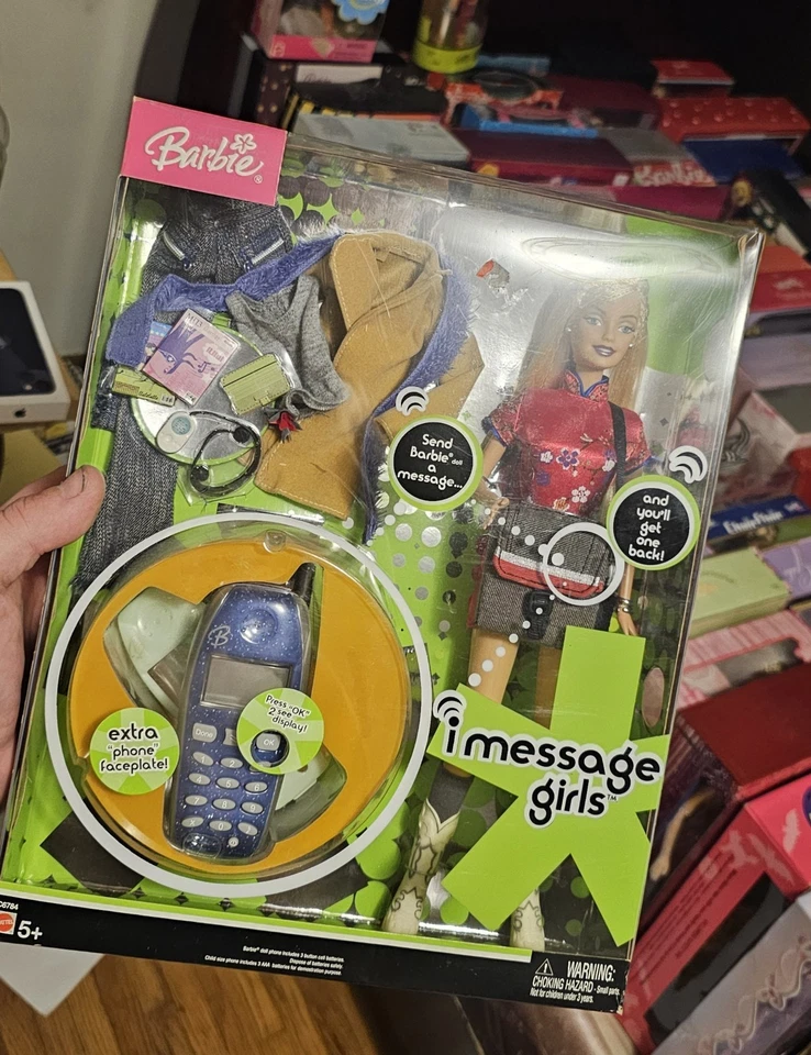 2004 美泰 I Message 女孩芭比娃娃 C6784 手机发短信 iMessage 金色 — 第 1/1 张图片