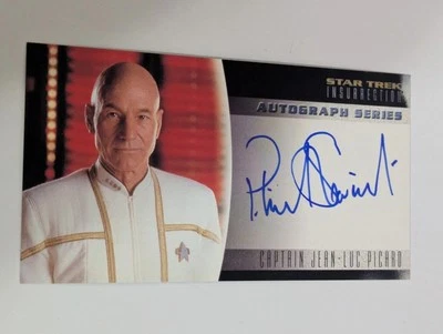 1998 Skybox Star Trek Insurrection Autograph A-1 Patrick Stewart Jean-Luc Picard - Image 1 of 2