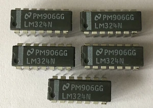 5 x LM324 National Semiconductor DIP14 Low power Quad Op-Amp IC LM324N UK Seller - Picture 1 of 1