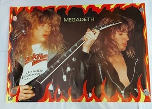 Megadeth 1987 Flames Dave Mustaine David Ellefson Poster 62cm x 89.5cm - Picture 1 of 7