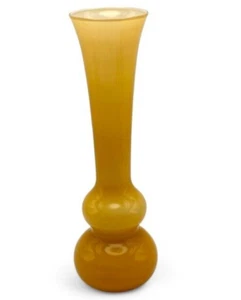 Vintage Empoli Butterscotch Optic Cased Glass Bud Vase Italy Retro MCM 1950s/60s - Picture 1 of 15