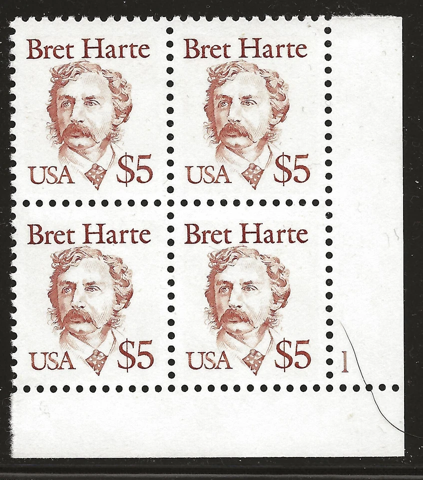 US Scott #2196, Plate Block #1 1986 Harte $5 VF MNH Lower Right - Image 1 of 1