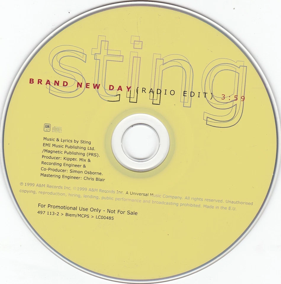 STING Brand New Day ( UK 1 Track Promo CD ) - Bild 1 von 1