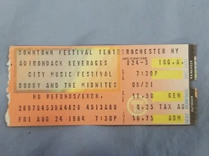 8-24-84 1984 BOBBY & Midnites WEIR Vtg Concert Ticket Stub Grateful Dead - Picture 1 of 2
