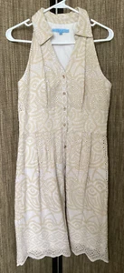 Antonio Melani Fitted Eyelet Lace Dress Lined Sz 10 EUC - Picture 1 of 6