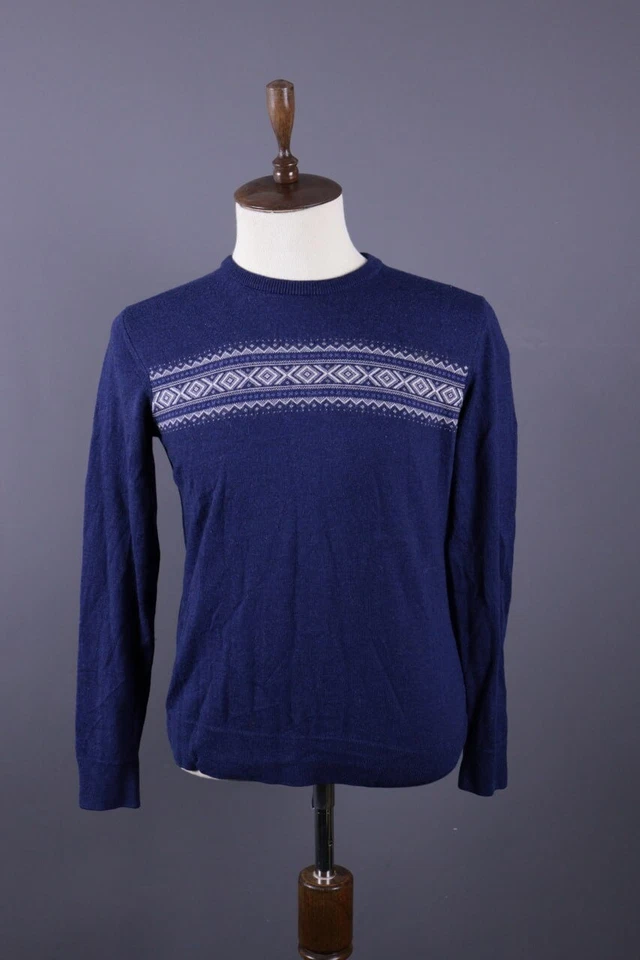 DALE OF NORWAY Blue Wool Fair Isle Knit Ski Sweater Size L - Image 1 of 4