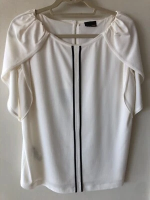 Blusa Top FENDI Seda Volantes Blanco Marfil Talla 44 Foto 1 de 4