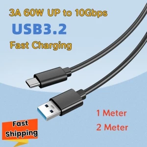 USB A to USB C Charger Cable Type C 10Gbps Data Transfer 60W Fast Charging Cord - Picture 1 of 6