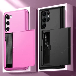 Phone Case For Samsung Galaxy S25 S24 Ultra S23 FE Card Slot Holder Wallet Cover - Picture 1 of 24