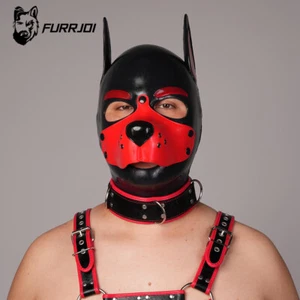 FURRJOI Silicone Pup Mask Dog Head Mask Party Costume For Gay Cosplay Fetish - Picture 1 of 13