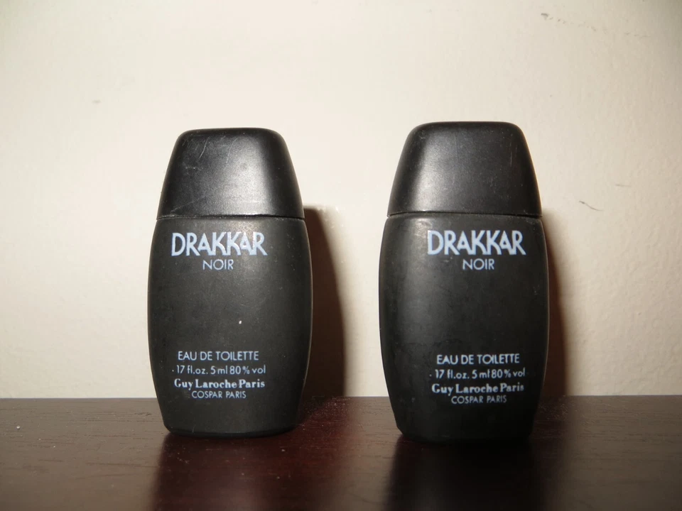 -DRAKKAR NOIR 0,17 OZ Colonia EDT MINI SPLASH HOMBRES CHICO LAROCHE NUEVO X 2 Foto 1 de 1