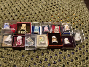 13 Vintage Spode Collectible Thimbles in Great condition