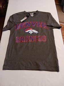 DENVER BRONCOS Football Team Logo Majestic Brand Blue T-Shirt Size S Men's - Picture 1 of 6
