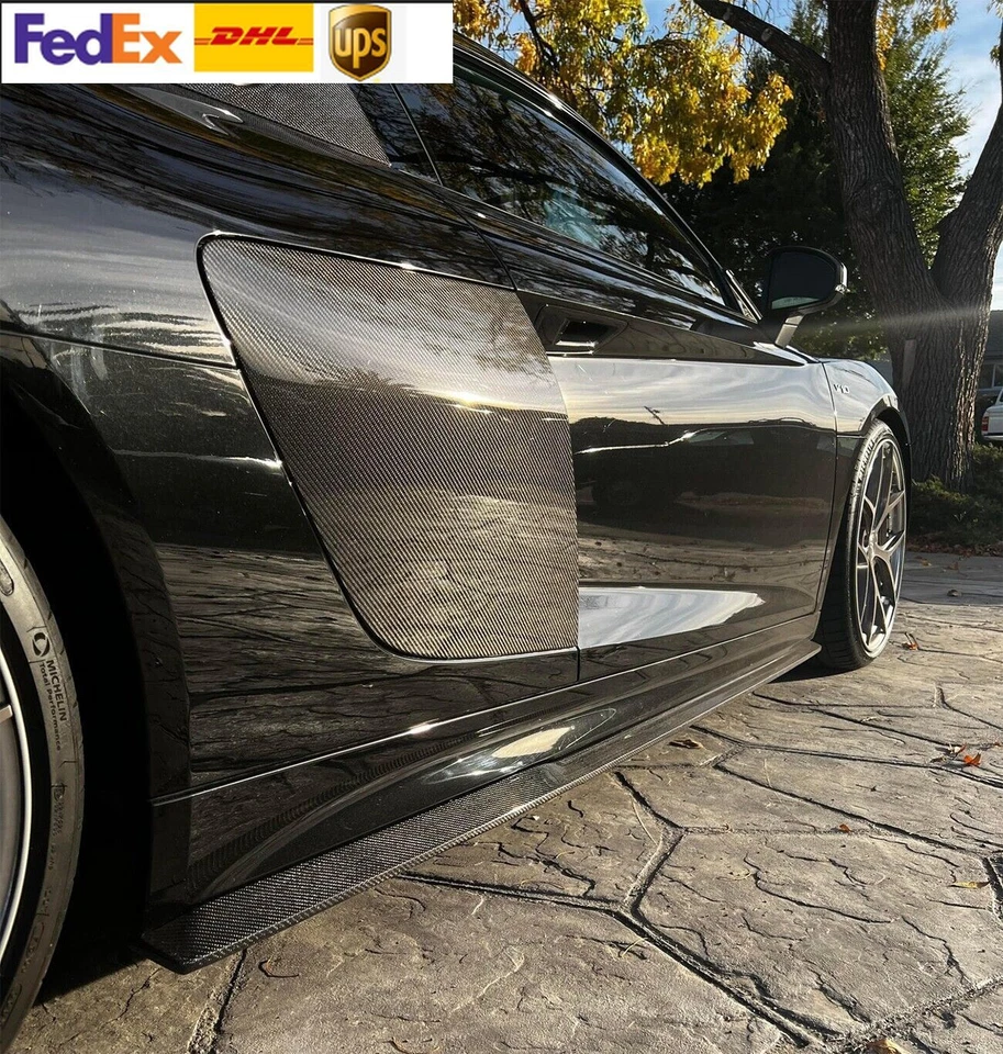 Protector labial extensiones faldón lateral carbono real 2 piezas apto para Audi R8 2016-2018 Foto 1 de 4