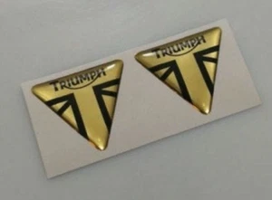 2pcs x TRIUMPH sticker (42x37 mm) Domed 3D logo Decal - Picture 1 of 2