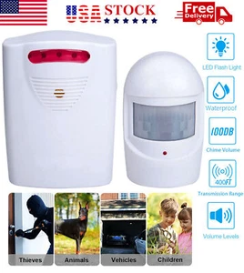 Wireless Driveway Alarm Infrared Motion Sensor Home Garage Alert Security System - Picture 1 of 10
