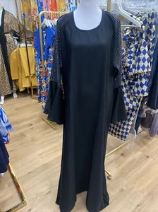 Sleeve Stone Latest Design Dubai Abaya Style Kaftan Maxi Dress Abaya 56,58,60 - Picture 1 of 5