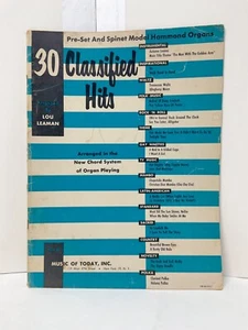 30 Classified Hits Pre-Set & Spinet Organ Book Songs Piano Keyboard Sheet Music - Picture 1 of 10