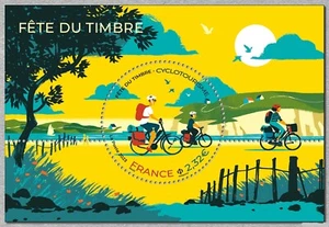 france 2023 french stamps day festival  bicycle bike Cycle tourism  ms1v mnh - Picture 1 of 1