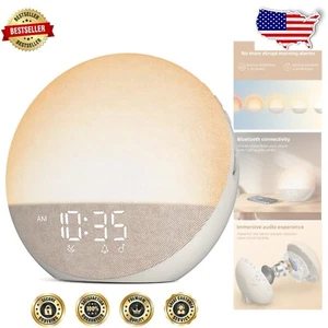 Dimmable Sunrise Light Alarm Clock with Soothing Sounds & Bluetooth Connectivity - Picture 1 of 11