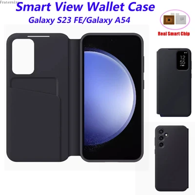 Smart View Wallet Case For Samsung Galaxy S23 FE/A54 5G Phone Case smart chips - Image 1 of 4