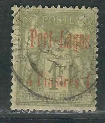 France Turkey Pt Lagos 6 1Fr Olive Used Fine 1893 SCV $97.50 - Image 1 of 2