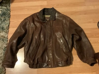 Chaqueta de cuero de cordero genuino Cou-ture by J.Park para hombre con forro de cremallera 3X Foto 1 de 4