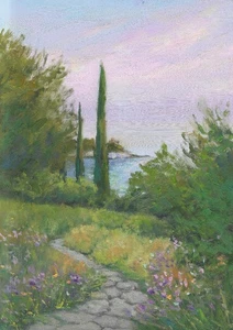 original painting A3 9GA artwork oil paints modern landscape - Picture 1 of 1