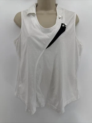 JAMIE SADOCK SZ M, Golf Shirt, Black -White With Silver Detail - Image 1 of 4