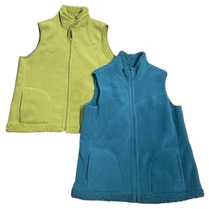 Weatherproof Reversible Sherpa Fleece Vest Women's XXL 2XL Teal Fern Green Lot 2 - Picture 1 of 15