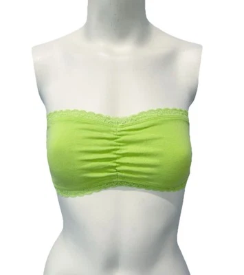 Victoria’s Secret ROSA Bandeau Sujetador Tubo Top Mujer’s M Verde Manzana Encaje Borde/Espalda Foto 1 de 4