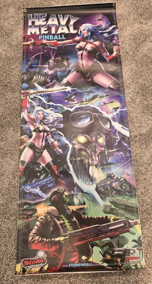 Banner de máquina de pinball de metal pesado 24' x 62' Foto 1 de 1