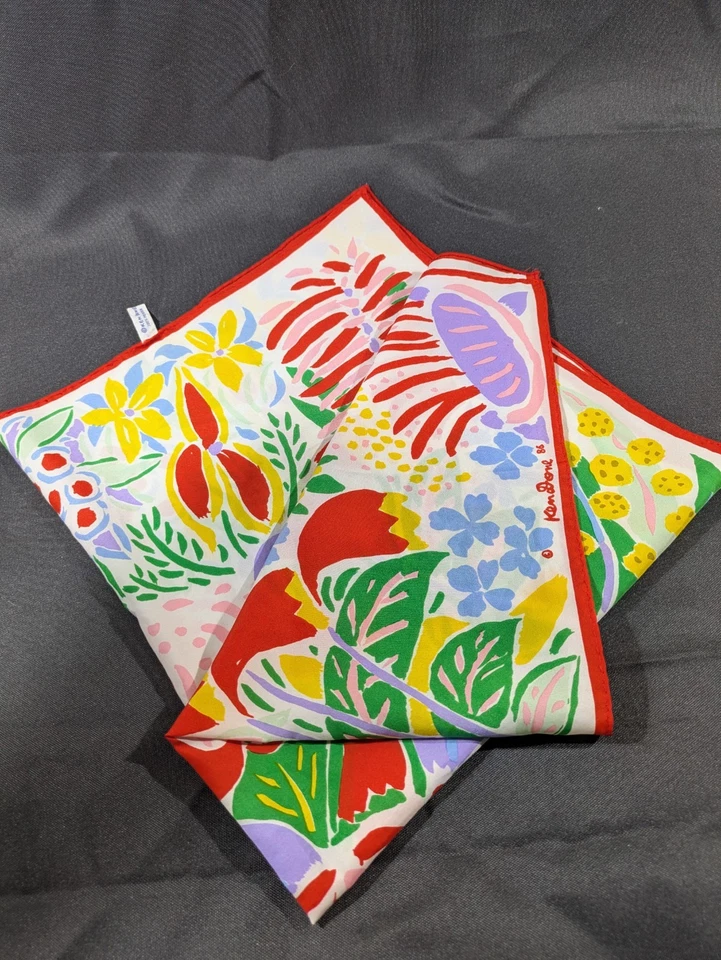 Ken Done Vintage 1986 "Wildflowers" Scarf - Collectors Item 61 cm x 61 cm - image 1 of 4
