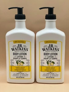 2-Pack J.R. Watkins Body Lotion Daily 99% Natural Lemon Cream Scent 18 Oz - Picture 1 of 5