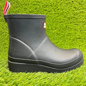Hunter Play Short Womens Size 6 Black Outdoor Casual Waterproof Ankle Rain Boots - Picture 1 of 10