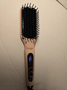 L'ange Le Vite Hair Straightener Heated Hairbrush 3 Temp Levels Rose Gold Pink - Picture 1 of 4