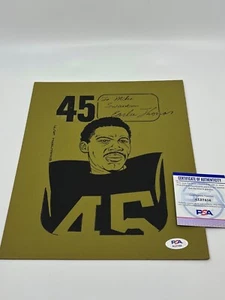 Earlie Thomas NY Jets signed Autogramm Sketch Art by Mike Swanton PSA DNA - Bild 1 von 3