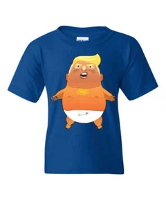 Trump Baby Baloon Youth T-Shirt Anti Trump Funny Impeach Resist Resign Kids Tee - Picture 1 of 8
